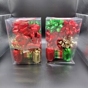 2-Holiday Style Ribbon & Bow Set, 12 ct - Assorted
